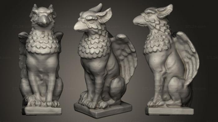 Статуэтки грифоны и драконы (Гриффон сидит, STKG_0015) 3D модель для ЧПУ станка